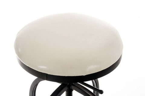 TPFLiving Bar Stool Radunz Faux Leather White Frame