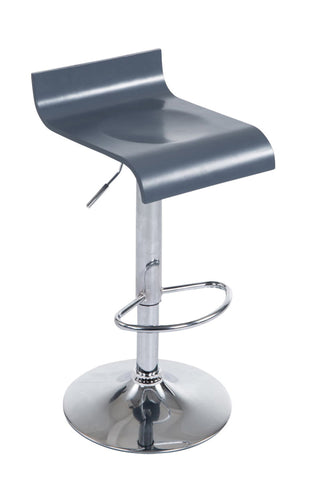 TPFLiving bar stool Wullf metal frame with chrome look wooden seat