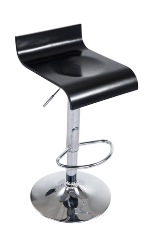 TPFLiving bar stool Wullf metal frame with chrome look wooden seat