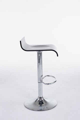 TPFLiving bar stool Wullf metal frame with chrome look wooden seat