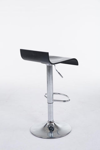 TPFLiving bar stool Wullf metal frame with chrome look wooden seat