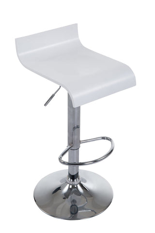 TPFLiving bar stool Wullf metal frame with chrome look wooden seat