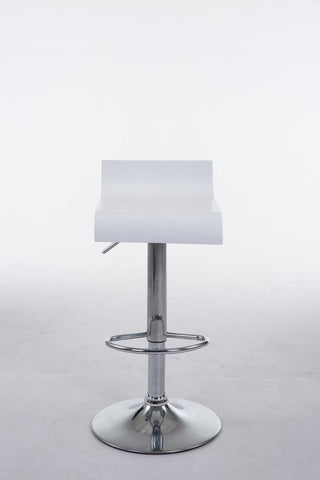 TPFLiving bar stool Wullf metal frame with chrome look wooden seat