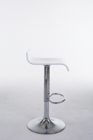 TPFLiving bar stool Wullf metal frame with chrome look wooden seat