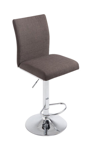 TPFLiving bar stool Kölle metal frame in chrome look fabric