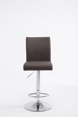 TPFLiving bar stool Kölle metal frame in chrome look fabric