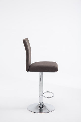 TPFLiving bar stool Kölle metal frame in chrome look fabric