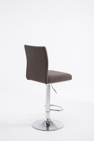 TPFLiving bar stool Kölle metal frame in chrome look fabric