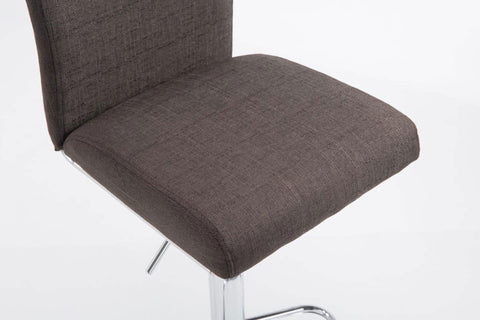 TPFLiving bar stool Kölle metal frame in chrome look fabric