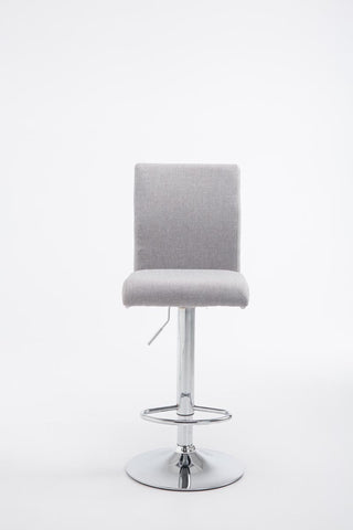 TPFLiving bar stool Kölle metal frame in chrome look fabric