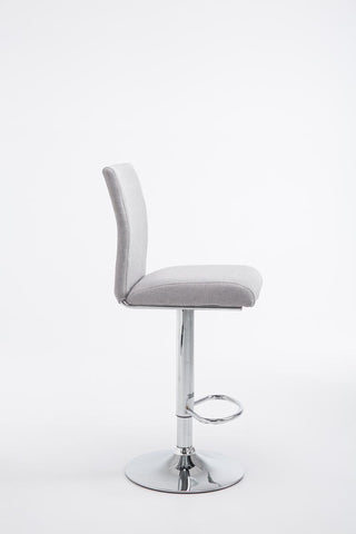 TPFLiving bar stool Kölle metal frame in chrome look fabric