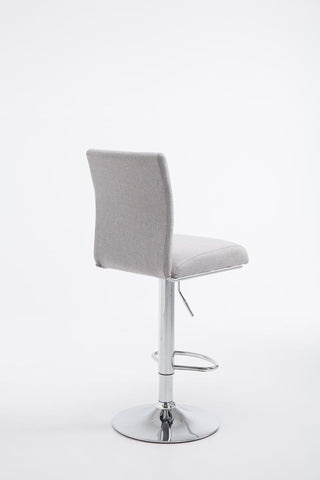 TPFLiving bar stool Kölle metal frame in chrome look fabric