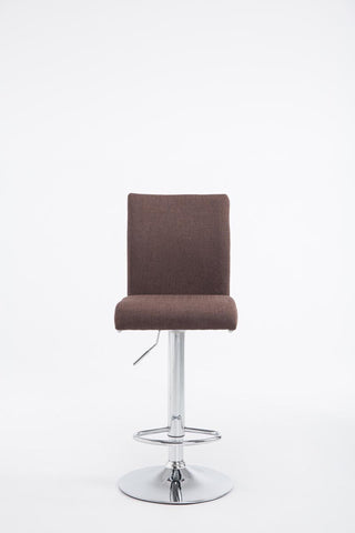 TPFLiving bar stool Kölle metal frame in chrome look fabric