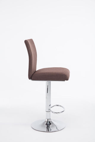 TPFLiving bar stool Kölle metal frame in chrome look fabric