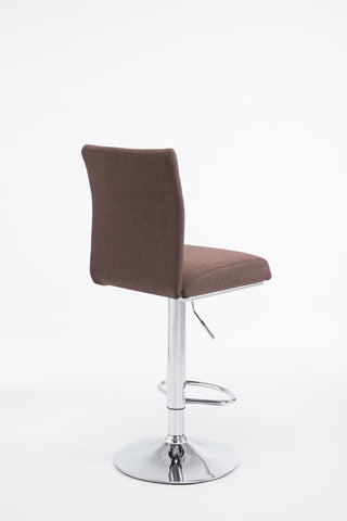 TPFLiving bar stool Kölle metal frame in chrome look fabric