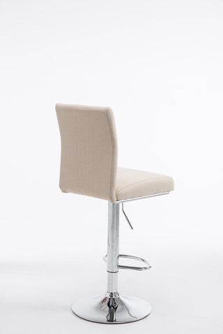 TPFLiving bar stool Kölle metal frame in chrome look fabric