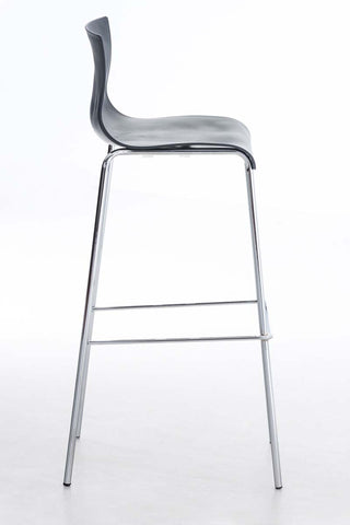 TPFLiving bar stool Hope 4-legged metal frame in chrome-look plastic