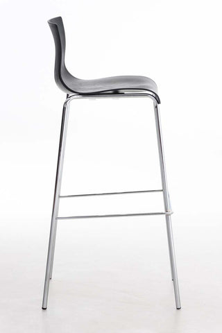 TPFLiving bar stool Hope 4-legged metal frame in chrome-look plastic