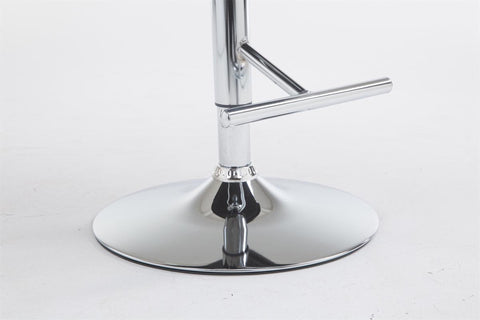 TPFLiving bar stool Lausanne metal frame in chrome look faux leather