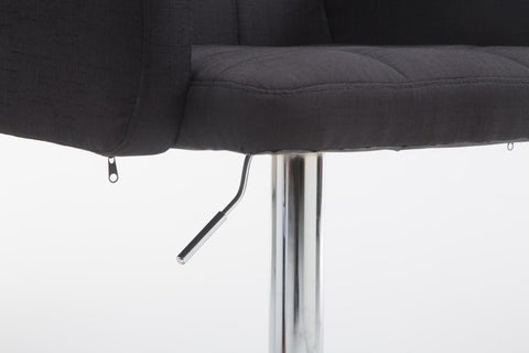 TPFLiving bar stool Lausanne metal frame in chrome look fabric