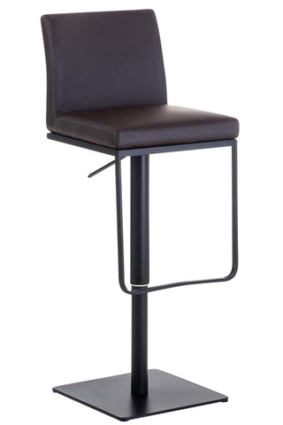 TPFLiving Bar Stool Panda Frame Black Faux Leather