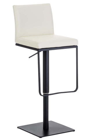 TPFLiving Bar Stool Panda Frame Black Faux Leather