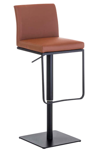 TPFLiving Bar Stool Panda Frame Black Faux Leather