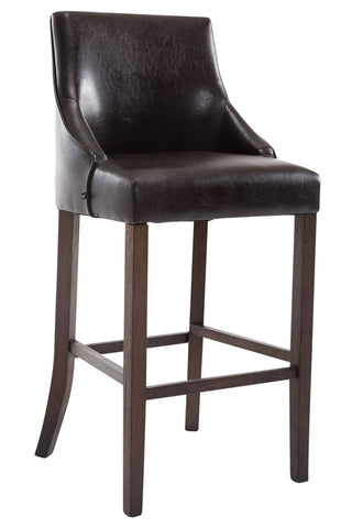 TPFLiving bar stool Insta frame antique dark faux leather