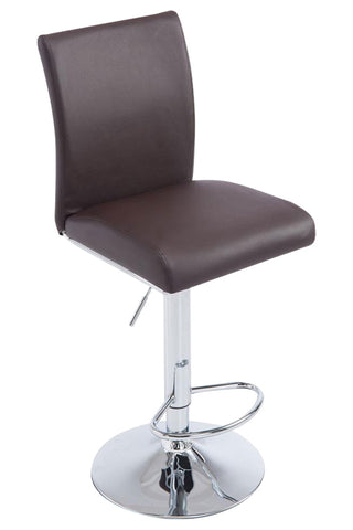 TPFLiving bar stool Kölle metal frame in chrome look faux leather