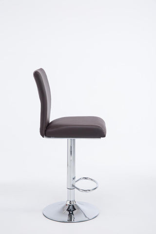 TPFLiving bar stool Kölle metal frame in chrome look faux leather