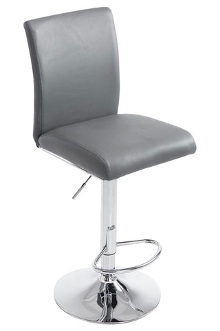 TPFLiving bar stool Kölle metal frame in chrome look faux leather