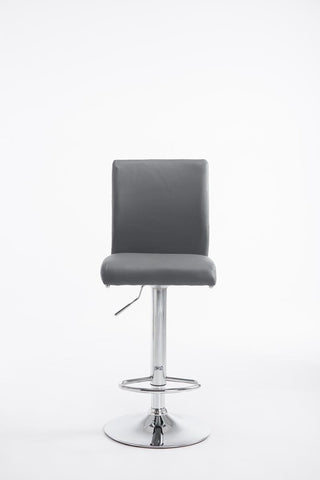 TPFLiving bar stool Kölle metal frame in chrome look faux leather