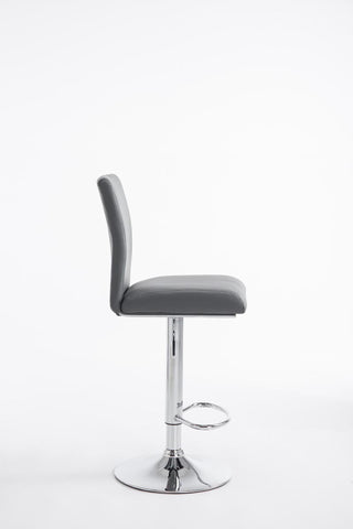 TPFLiving bar stool Kölle metal frame in chrome look faux leather