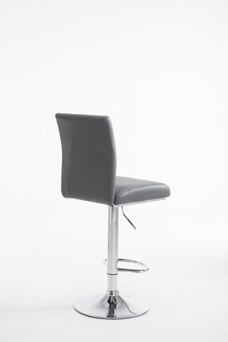 TPFLiving bar stool Kölle metal frame in chrome look faux leather