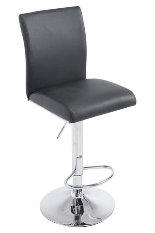 TPFLiving bar stool Kölle metal frame in chrome look faux leather