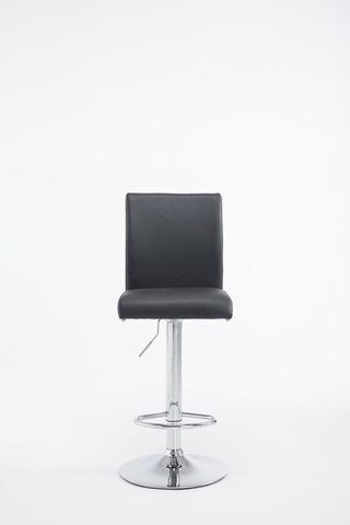 TPFLiving bar stool Kölle metal frame in chrome look faux leather