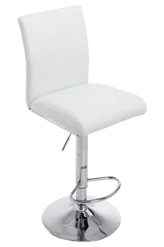 TPFLiving bar stool Kölle metal frame in chrome look faux leather