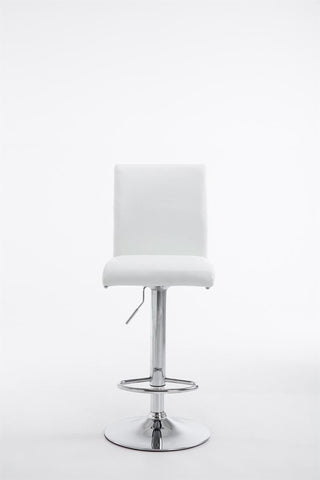 TPFLiving bar stool Kölle metal frame in chrome look faux leather