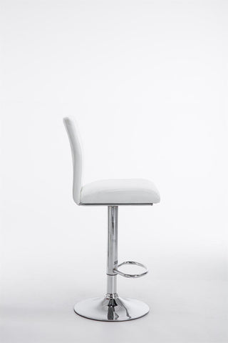 TPFLiving bar stool Kölle metal frame in chrome look faux leather