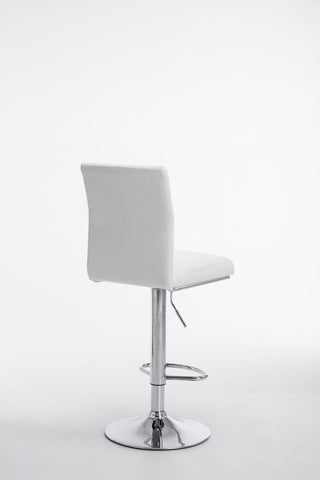 TPFLiving bar stool Kölle metal frame in chrome look faux leather