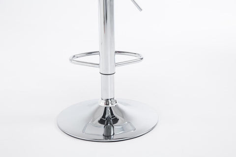 TPFLiving bar stool Kölle metal frame in chrome look faux leather