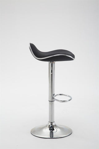 TPFLiving bar stool Shangrila metal frame in chrome look fabric