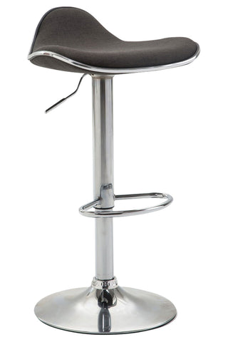 TPFLiving bar stool Shangrila metal frame in chrome look fabric