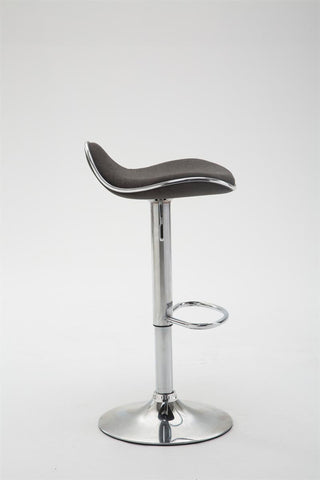 TPFLiving bar stool Shangrila metal frame in chrome look fabric