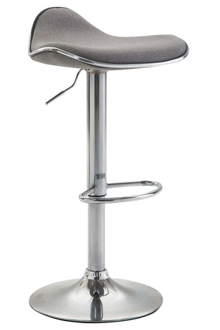 TPFLiving bar stool Shangrila metal frame in chrome look fabric