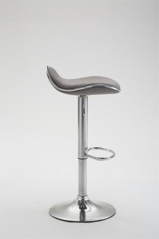 TPFLiving bar stool Shangrila metal frame in chrome look fabric