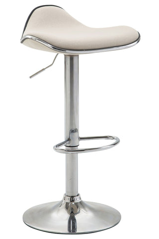 TPFLiving bar stool Shangrila metal frame in chrome look fabric