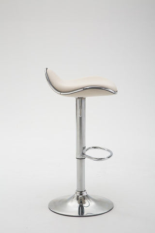 TPFLiving bar stool Shangrila metal frame in chrome look fabric