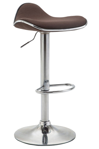 TPFLiving bar stool Shangrila metal frame in chrome look fabric