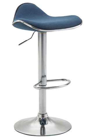 TPFLiving bar stool Shangrila metal frame in chrome look fabric